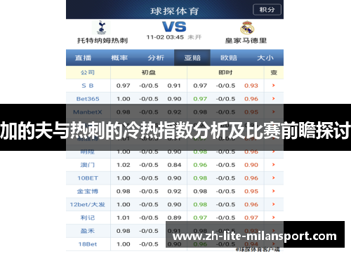 加的夫与热刺的冷热指数分析及比赛前瞻探讨